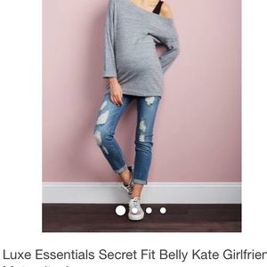 Luxe Essentials Maternity Jeans Boyfriend Cropped